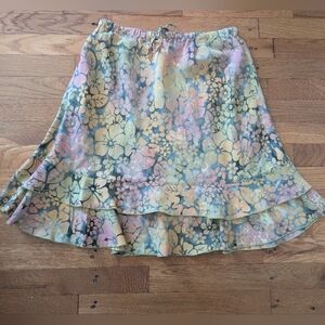 Blue Ginger Multicolor Hawaiian Floral Skirt